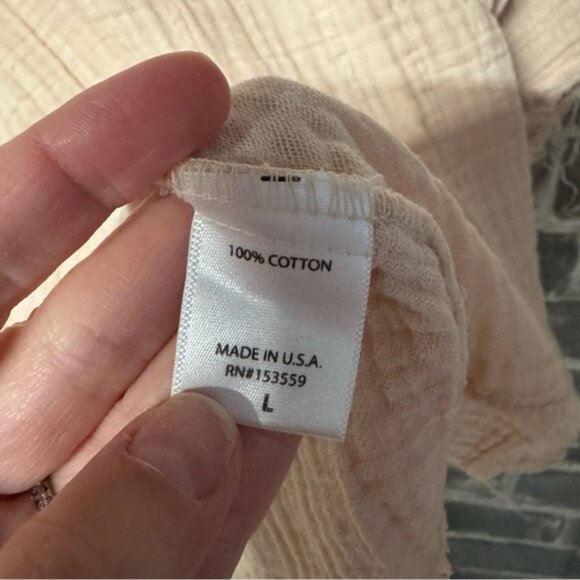 It is well Organic Short Sleeve Gauze Top peach shirt - Picture 8 of 9